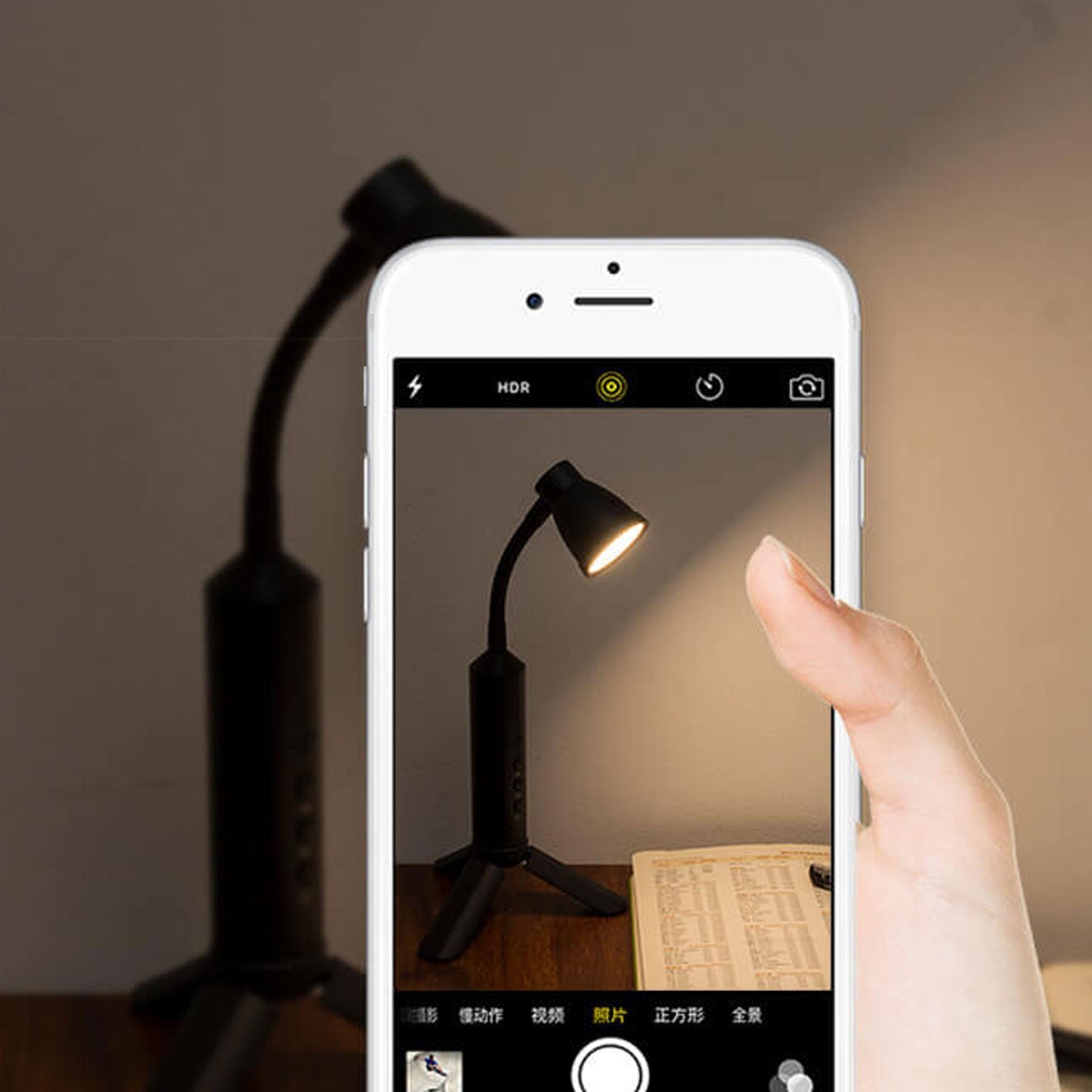 Modern Black Metal Type-C LED Portable Table Lamp