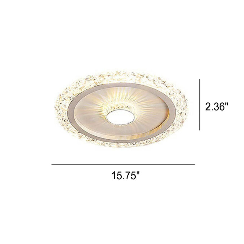 Modern Light Luxury Round Acrylic Iron Aluminum LED Flush Mount Lighting