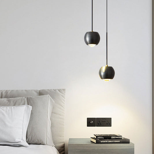 مصباح معلق LED أسطواني صغير فاخر من Nordic Light مصنوع بالكامل من النحاس 