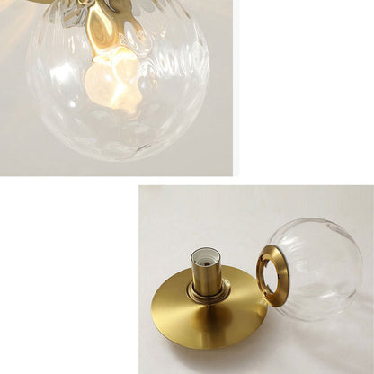 Nordic Water Glass Orb 1-Light Semi-Flush Mount Ceiling Light