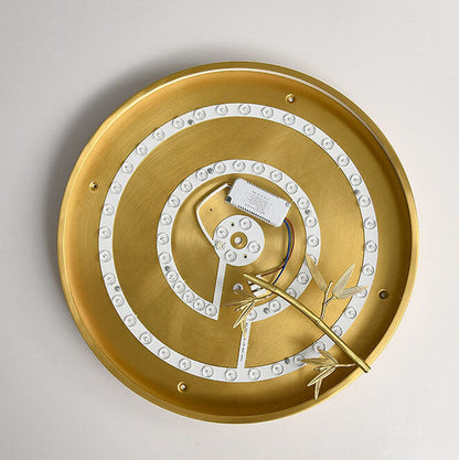 Modern Round Bamboo Pattern LED Flush Mount Ceiling Light
