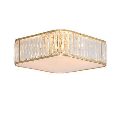 Modern Crystal Square 5-Light Flush Mount Ceiling Light