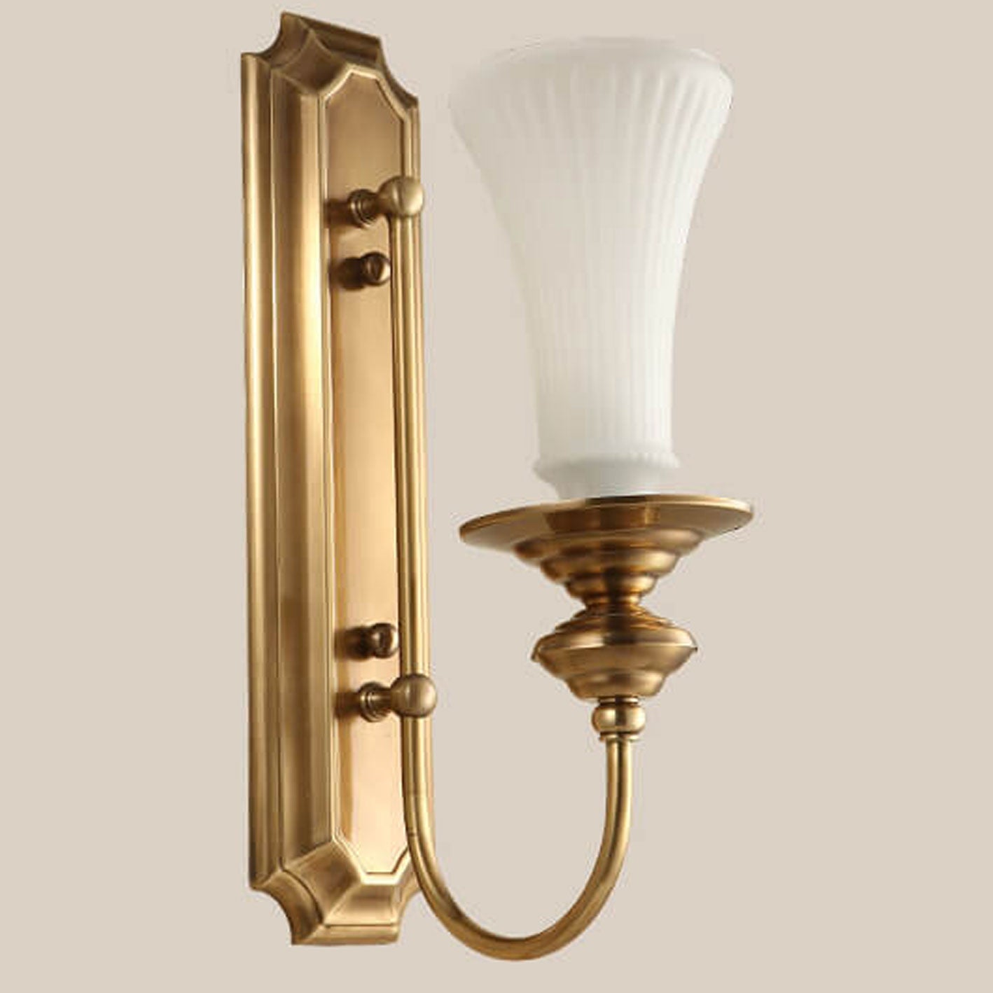 Modern Light Luxury All Copper Glass Petals 1/2-Light Wall Sconce Lamp