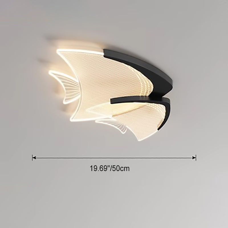 مصباح سقف LED مدمج من الأكريليك والألومنيوم بتصميم فني حديث لغرفة النوم