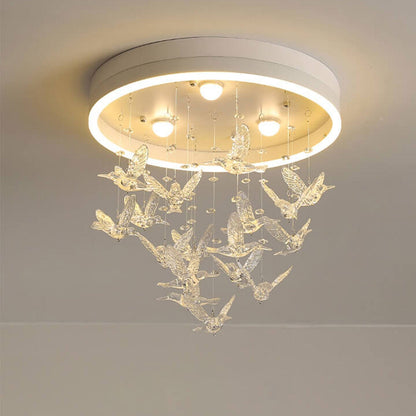 Modern Creative Cartoon Round Bird / Skirt Hanging LED Flush Mount Ceiling Light