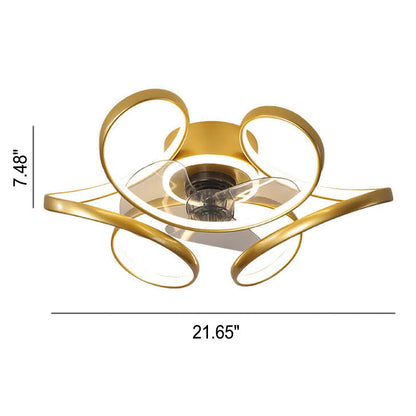 Simple Creative Line LED Flush Mount Fan Light
