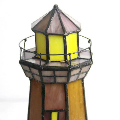 Tiffany Creative Tower Light Stained Glass 1-Light Table Lamp
