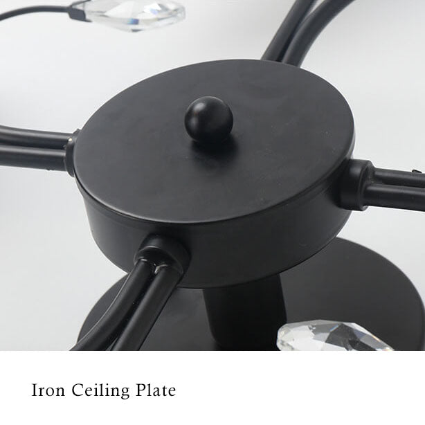 Modern Spiral Shape 8-Light Semi-Flush Mount Lighting