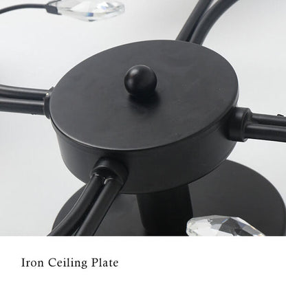 Modern Spiral Shape 8-Light Semi-Flush Mount Lighting