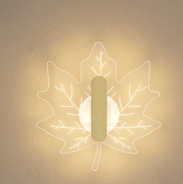 مصباح حائط LED إبداعي على شكل ورقة القيقب من الأكريليك بتصميم آرت ديكو الحديث