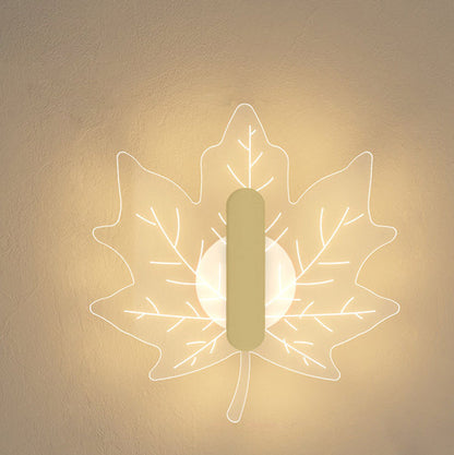 مصباح حائط LED إبداعي على شكل ورقة القيقب من الأكريليك بتصميم آرت ديكو الحديث