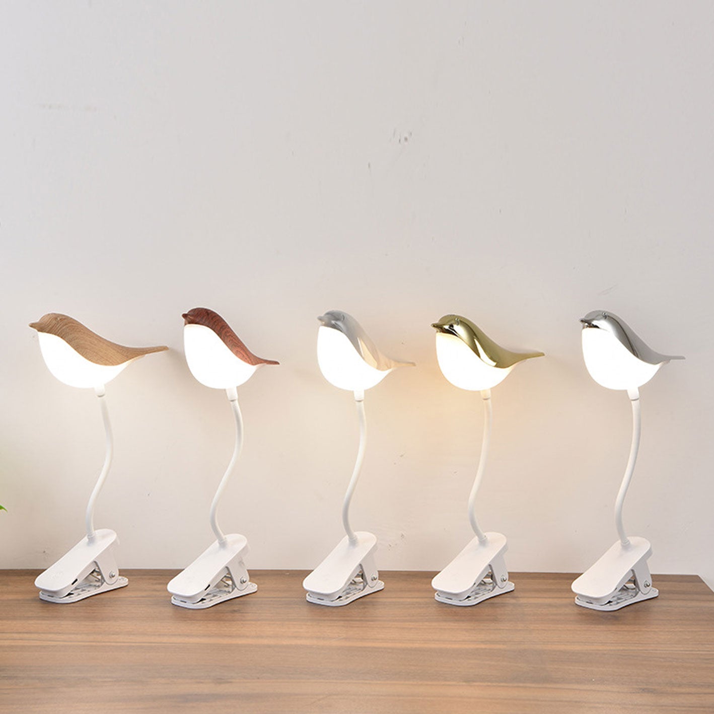 Nordic Creative Bird Clip USB Charging LED Night Light Table Lamp