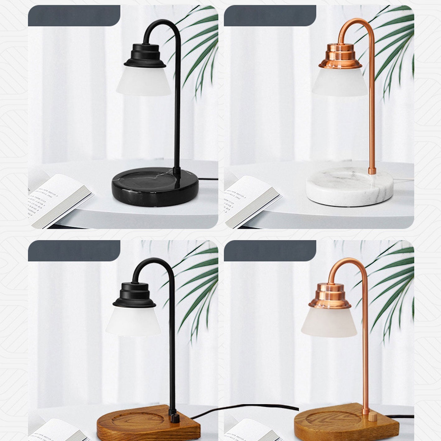 Modern Simple Metal Wood 1-Light Melting Wax Table Lamp