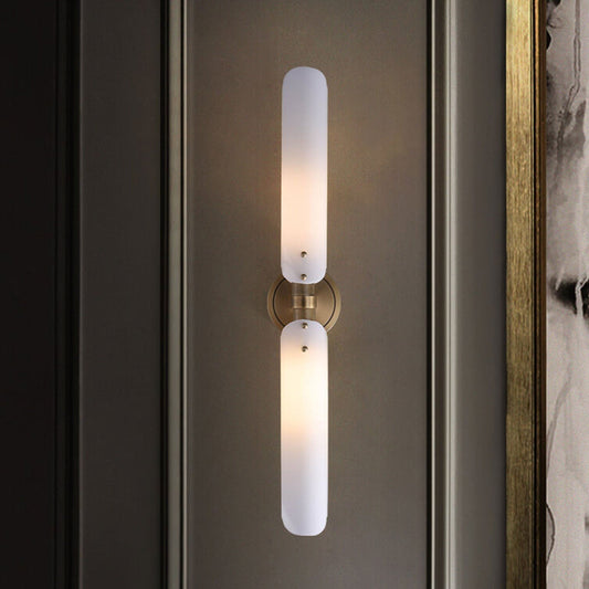 Modern Light Luxury Long Glass 1/2 Light Wall Sconce Lamp