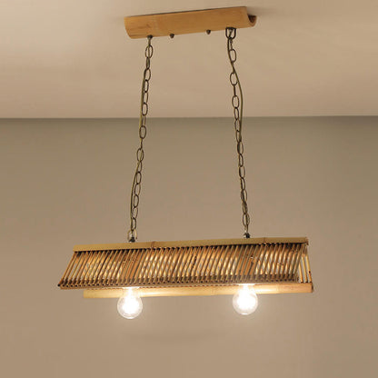 Modern Bamboo Chinese Antique Roof Design 1/2/3-Light Chandelier