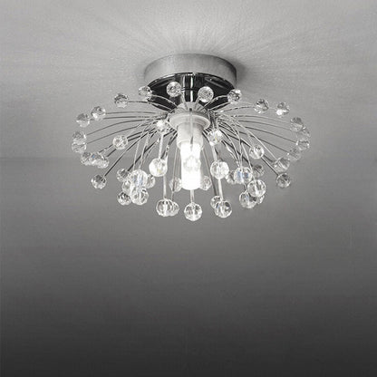 Nordic Light Luxury Crystal Dandelion 1-Light Semi-Flush Mount Ceiling Light