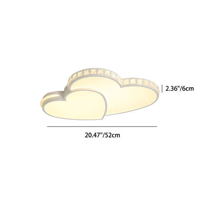 現代的なシンプルさ、クリスタルエッジのアクリル製ハート型LEDフラッシュマウントシーリングライト（寝室用） 