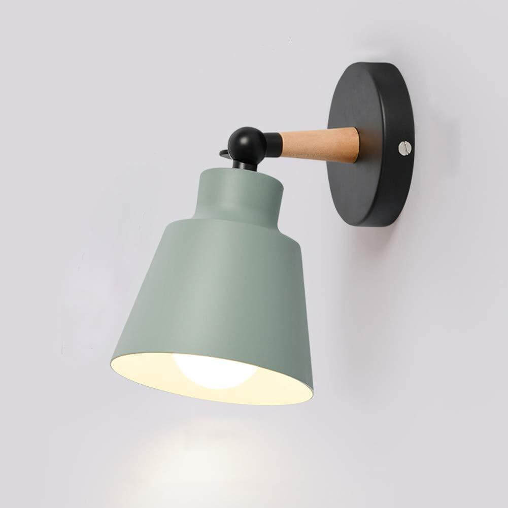 Nordic Simple Macaron Color Solid Wood 1-Light Wall Sconce Lamp