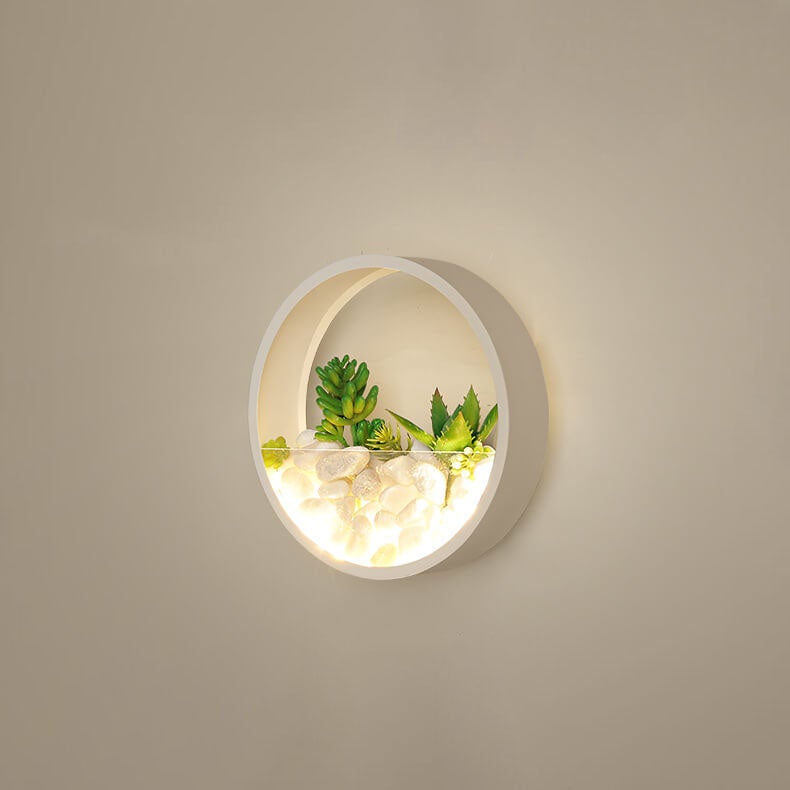 Modern Creative Round Plant 1-Light LED Wall Sconce Lamp