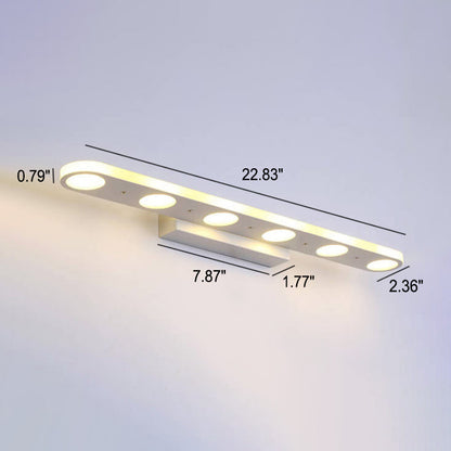 Modern Simple White Long Oval Acrylic Vanity Light 4/6 Light Wall Sconce Lamp