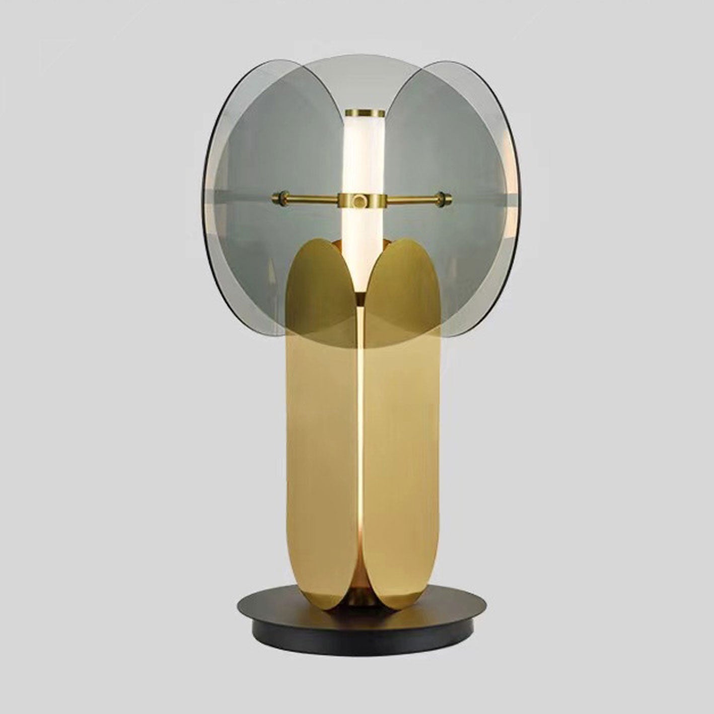 Modern Creative Splicing Glass Iron LED Table Lamp