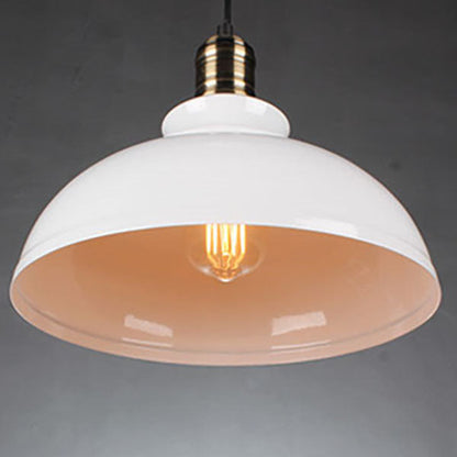 Industrial Simple Dome Round Pot Lid Iron 1-Light Pendant Light