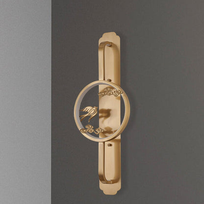 Retro Chinese Round Long Ring LED Wall Sconce Lamp