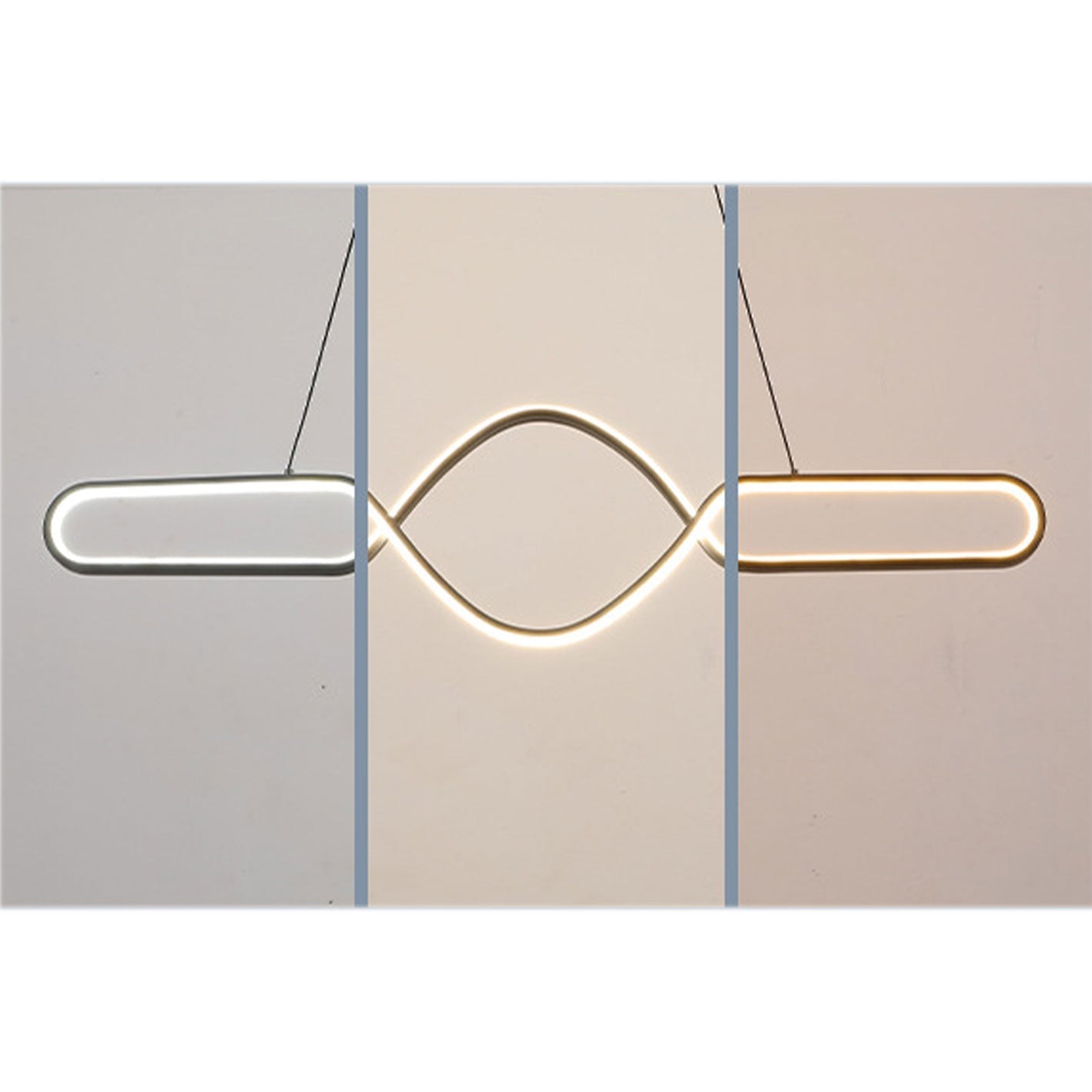 Modern Simple Line Staggered Spiral Design LED Chandelier