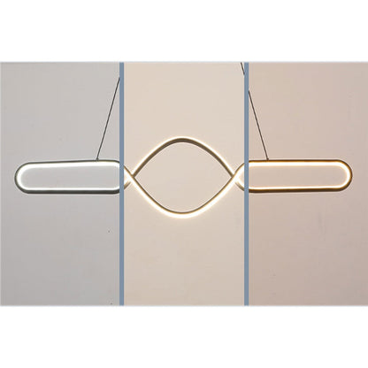 Modern Simple Line Staggered Spiral Design LED Chandelier