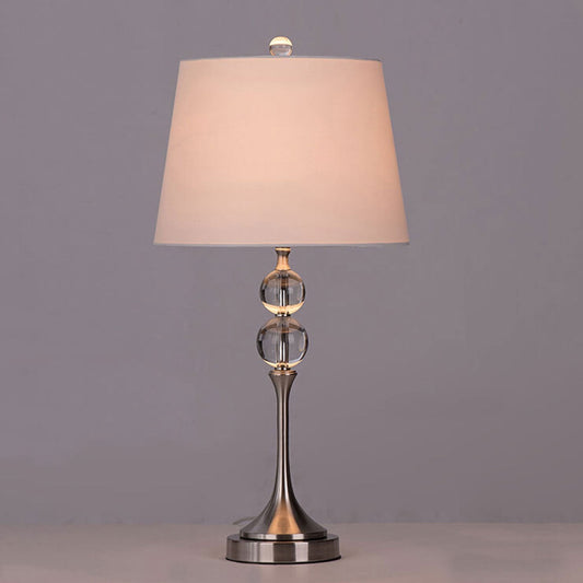 Nordic Simple Double Bead Crystal Base Design 1-Light Table Lamp