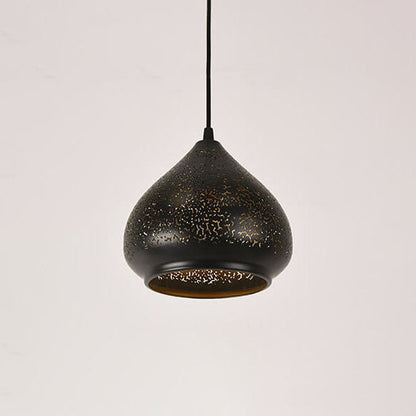 Vintage Etching Metal 1 Light Dome Pendant Light