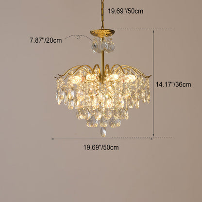 Contemporary Scandinavian Branch Crystal Iron 6/10/11/14 Light Chandelier For Bedroom