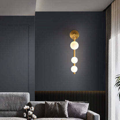 Light Luxury Creative Bead String Design 3-Light Wall Sconce Lamp
