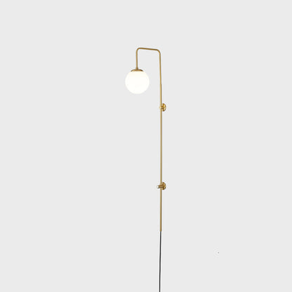 Modern Simplicity Glass Shade Full Copper Long Bar 1-Light Wall Sconce Lamp