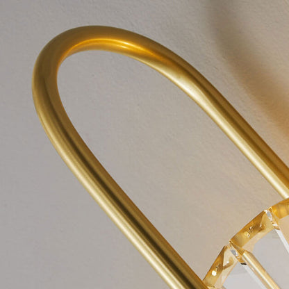 Nordic Luxury Brass Crystal Geometric Ring 2/3 Light Wall Sconce Lamp