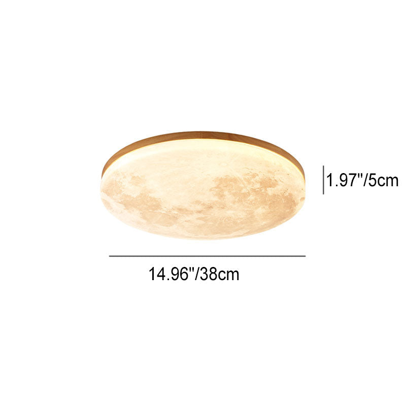 Nordic Minimalist Moon Round PVC LED Flush Mount Ceiling Light