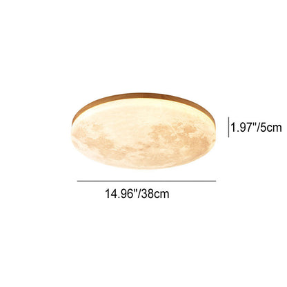 Nordic Minimalist Moon Round PVC LED Flush Mount Ceiling Light