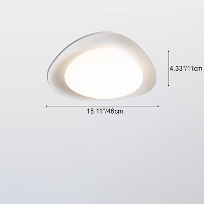 モダンでミニマリストな石畳楕円形樹脂PE LEDフラッシュマウントシーリングライト（寝室用） 