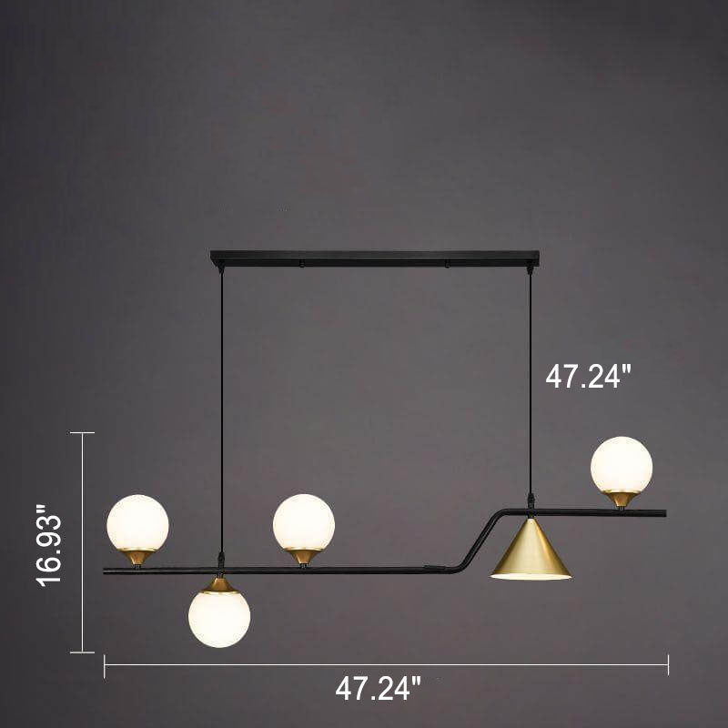 ثريا جزيرة فاخرة بتصميم كرة مستديرة من Nordic Creative Light، مزودة بـ 4/5/6 مصابيح 