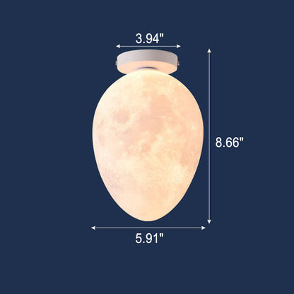Nordic Creative Egg Design 1-Light Semi-Flush Mount Ceiling Light