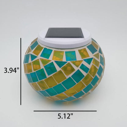 Solar Creative Stained Glass Spiral Pattern Design LED Outdoor Decorative Light