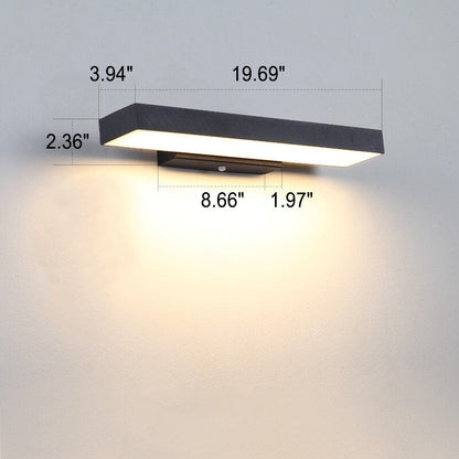 Modern Minimalist Rectangular Flat LED Sensor Outdoor Waterproof Wall Sconce Lamp