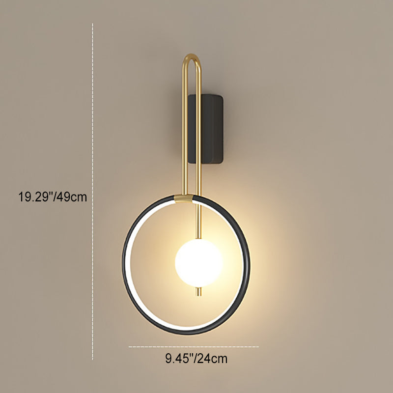 مصباح حائط LED دائري من الأكريليك بتصميم عصري بسيط بجانب السرير 
