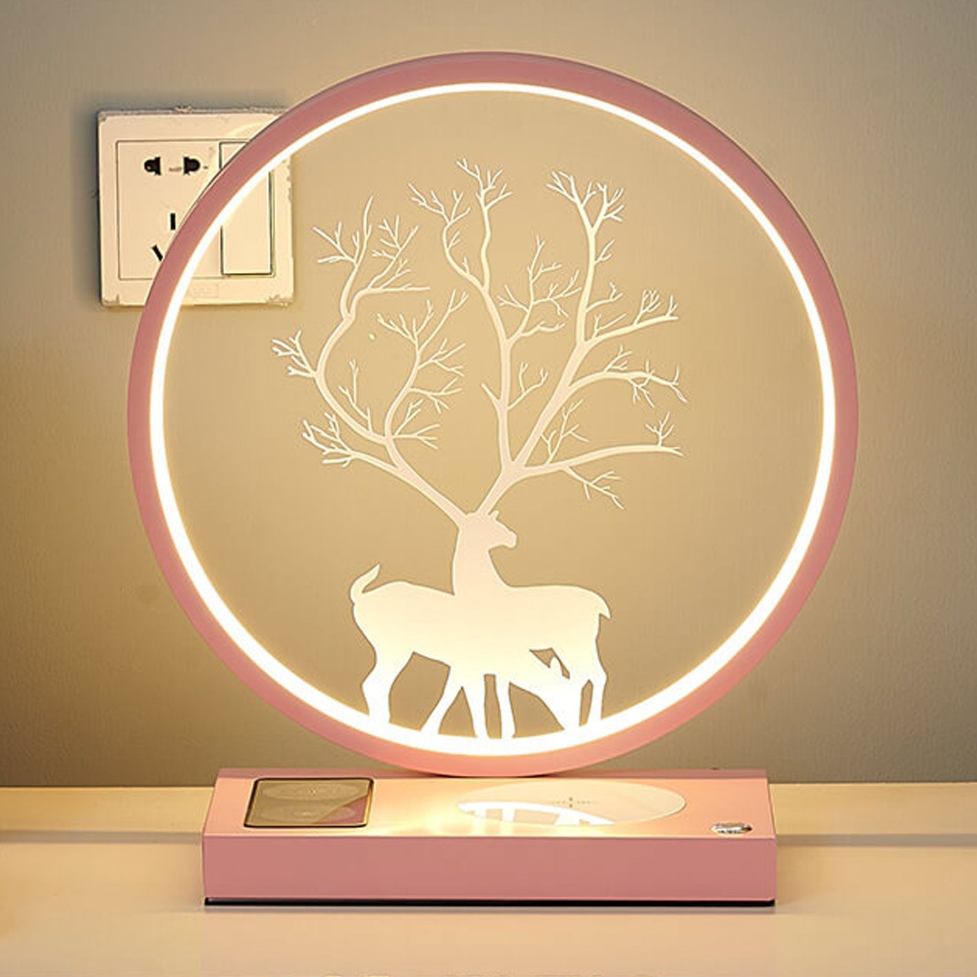 Creative Iron Aluminum LED Wireless Charging Bluetooth Speaker Table Lamp