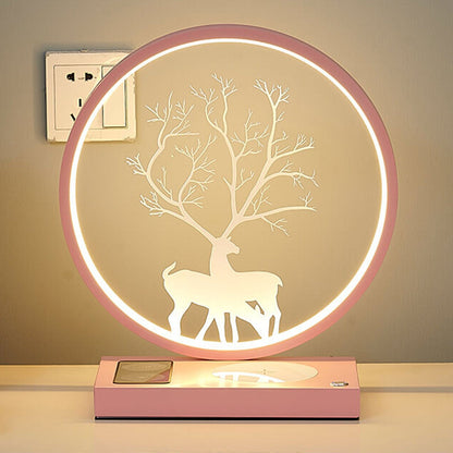 Creative Iron Aluminum LED Wireless Charging Bluetooth Speaker Table Lamp