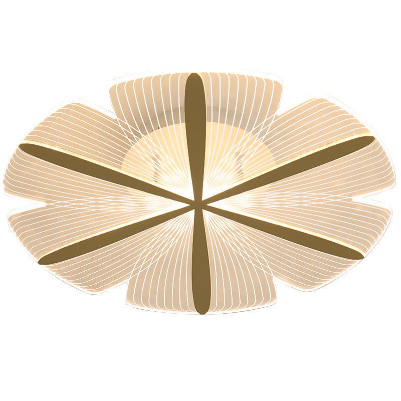 Modern Minimalist Round Petal Iron Acrylic LED Flush Mount Ceiling Light For Bedroom