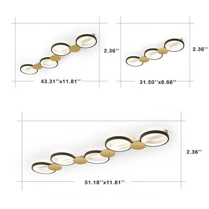 モダンな円形LED 3/4/5灯 LEDフラッシュマウントトラックライト