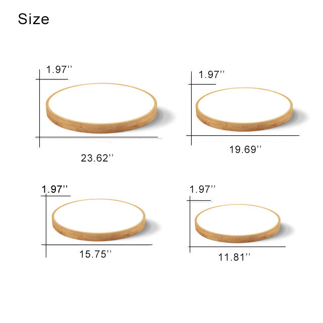 Nordic Solid Wood Round Ultra-Thin LED Flush Mount Ceiling Light