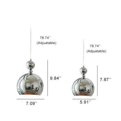 Vintage Chrome Dome Hardware 1-Light Pendant Light