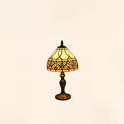 Traditional Tiffany Resin Glass Umbrella Shape 1-Light Table Lamp For Bedroom